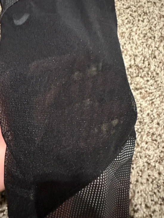 Onzie Black and Red Geometric Mesh Panel Leggings - Picture 3 of 4